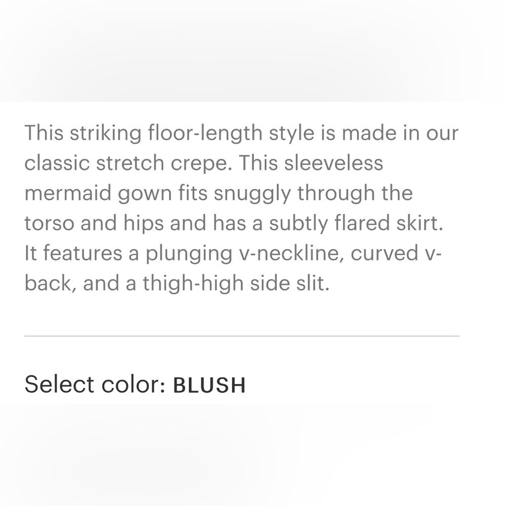 DRESS THE POPULATION BLUSH MAXI GOWN WITH SLIT LARGE NEW WITH TAGS - Picture 9 of 13